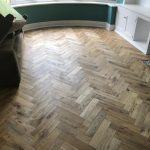 Worn Oak Herringbone Wood Flooring - Lounge Harrogate | Floorstore