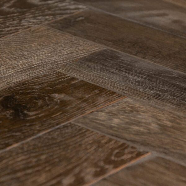 V4 Wood Flooring Zigzag Herringbone Tannery Brown ZB106 | Close Up