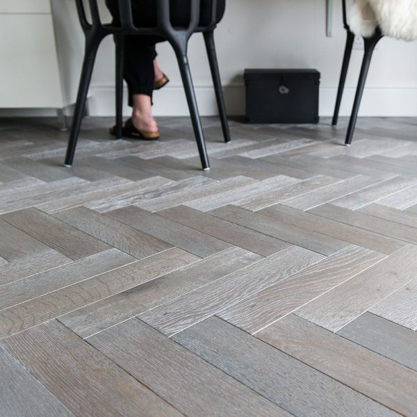 V4 Wood Flooring Zigzag Herringbone Silver Haze ZB103 | Floorstore