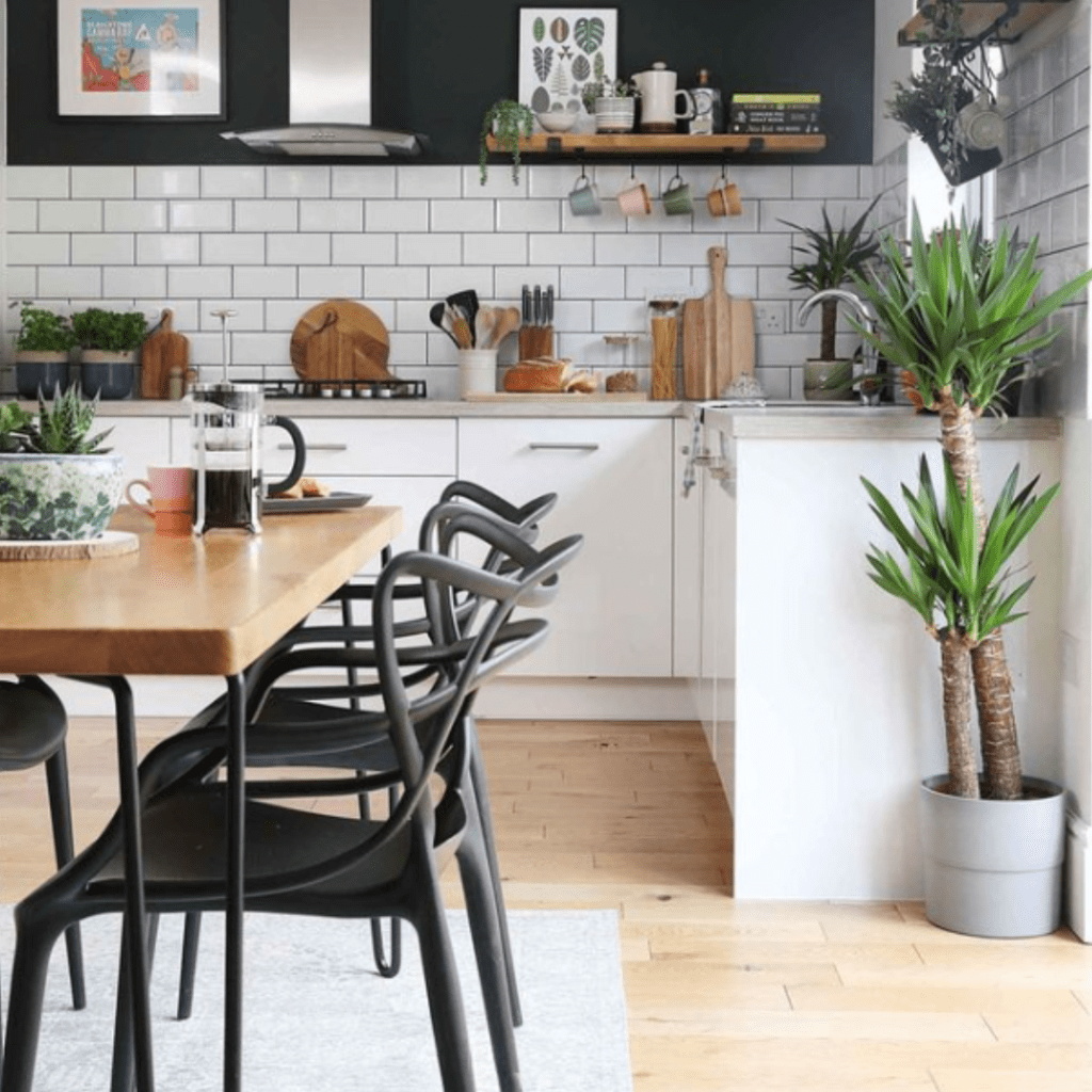 Oak engineered wood flooring in kitchen