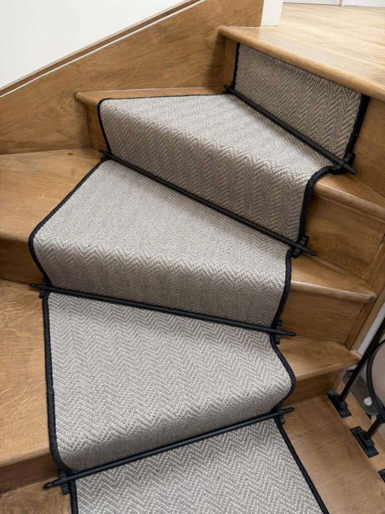 Fibre carpets flatweave classic herringbone carpet stair runner Carpet for High Traffic Areas