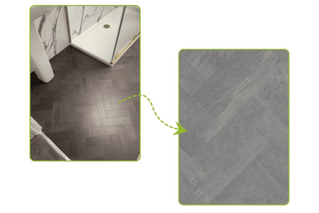 LVT For Flooring Bathroom | Groovy Grantie Invictus Graphic