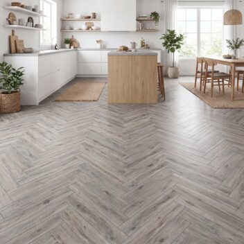 Kitchen with Proloc Argentum Oak flooring