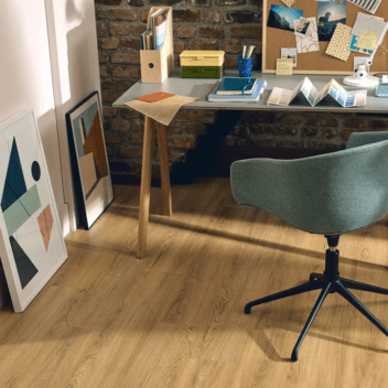Room setting with Mead Oak flooring.