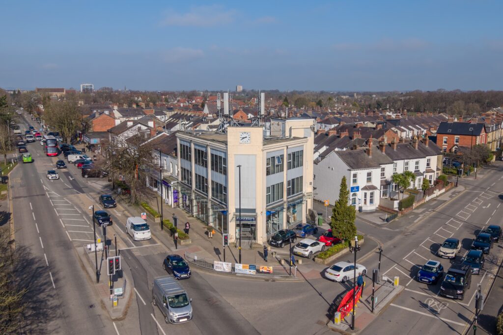 Outside drone shot of harrogate store