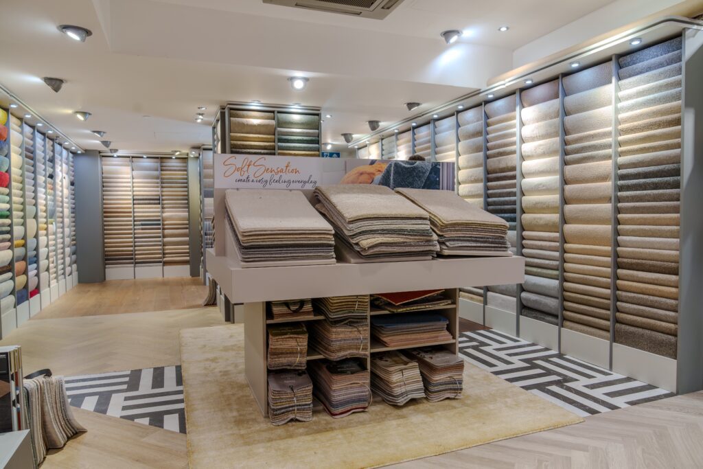Carpet stands at harrogate store