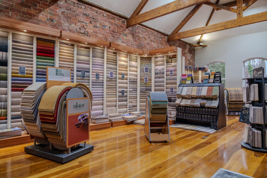 Side shot of carpets display