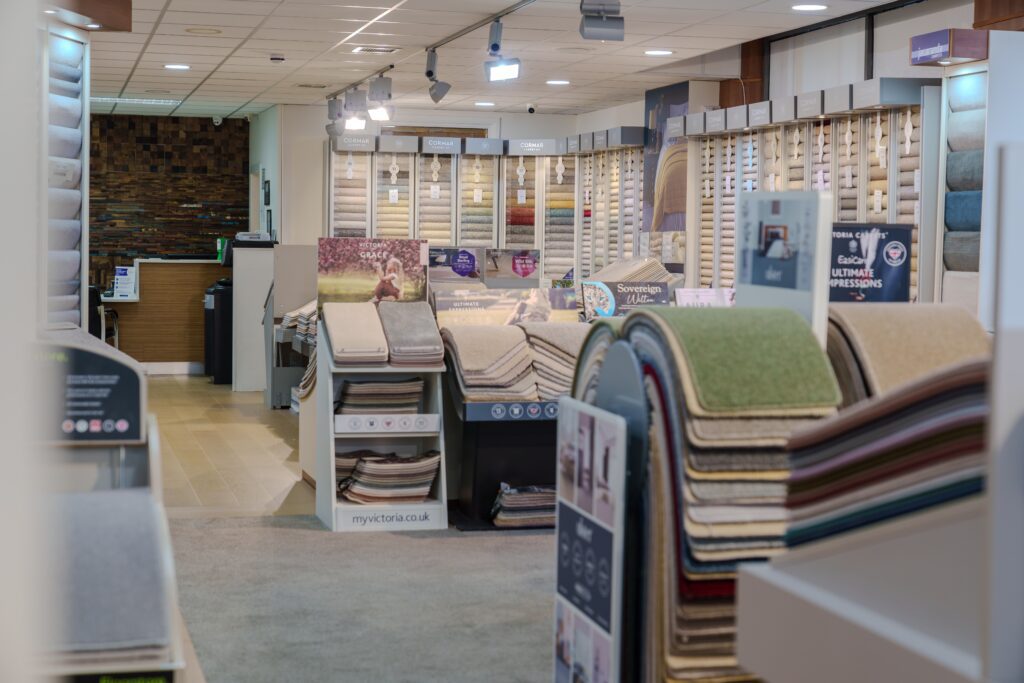 Carpet stands of the store