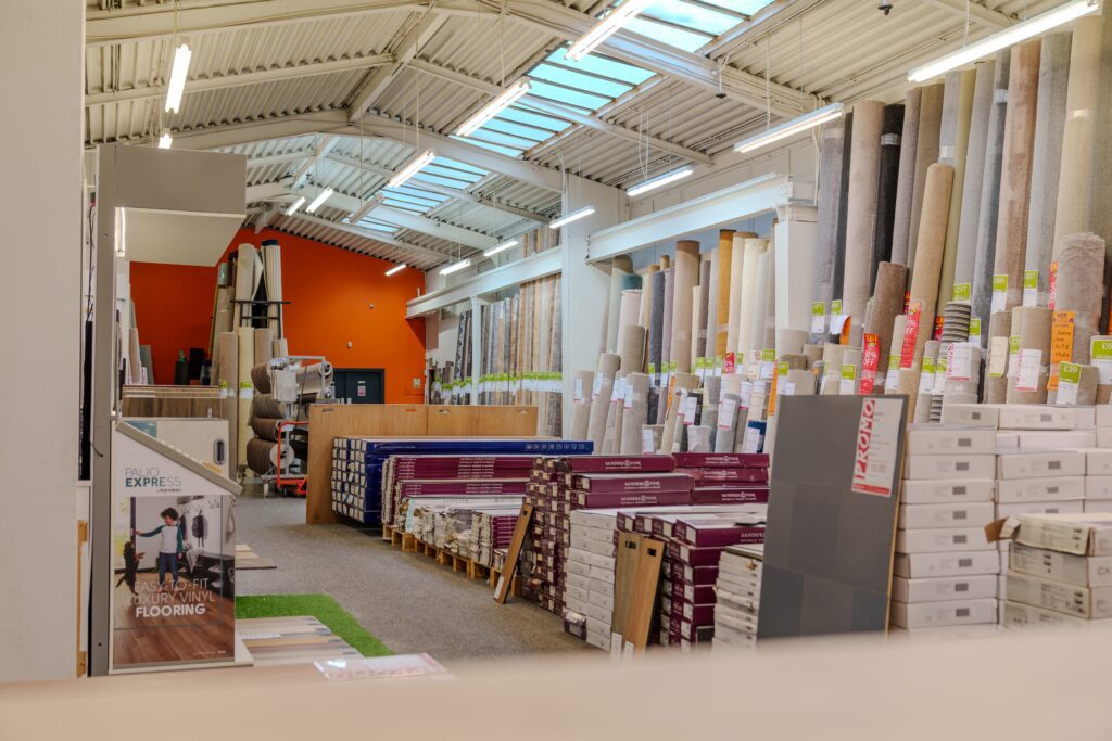 Wide hot of the back of the store