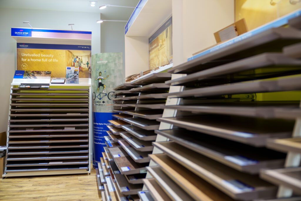 Side shot of the Quickstep laminate stand in Jim's