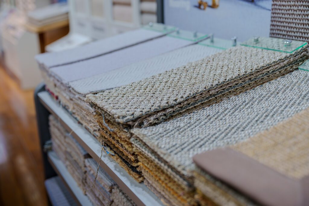 Carpet samples from Jim's carpets