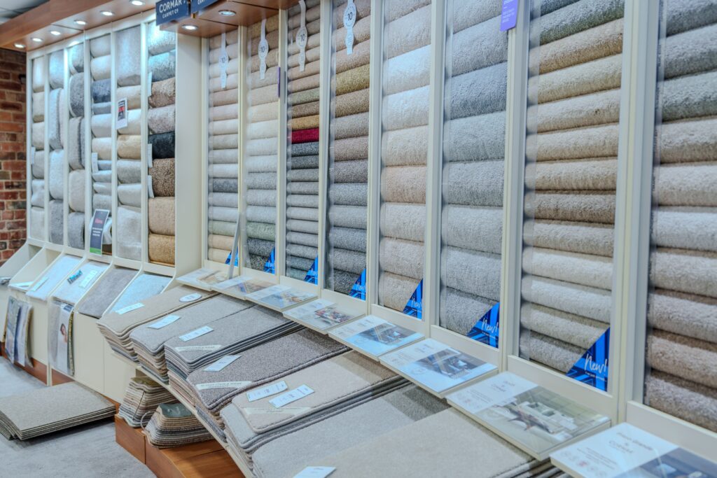 Carpet stands in Regent street